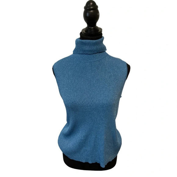 Nygard Collection Tops - Vintage | Nygard Collection | Blue Sparkly  Sleeveless Turtle Neck | Size M